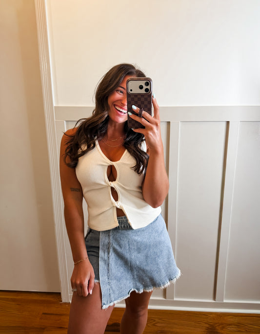 Twisted Front Ribbed Top