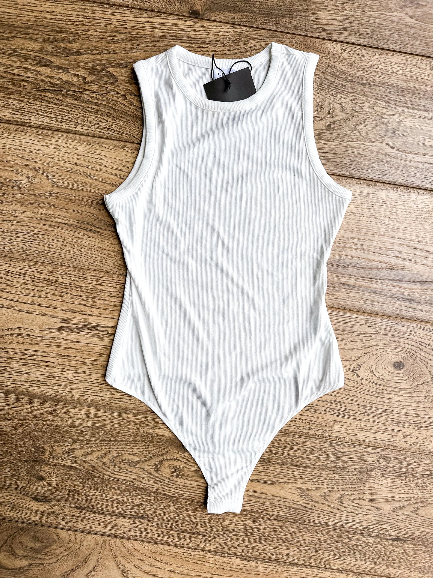 White Round Neck Sleeveless Bodysuit