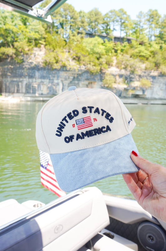 United States of America - Denim Blue Vintage Trucker Hat