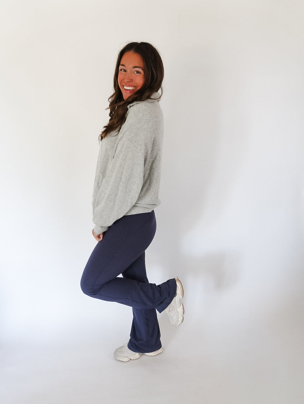 Navy Flared Yoga Pants