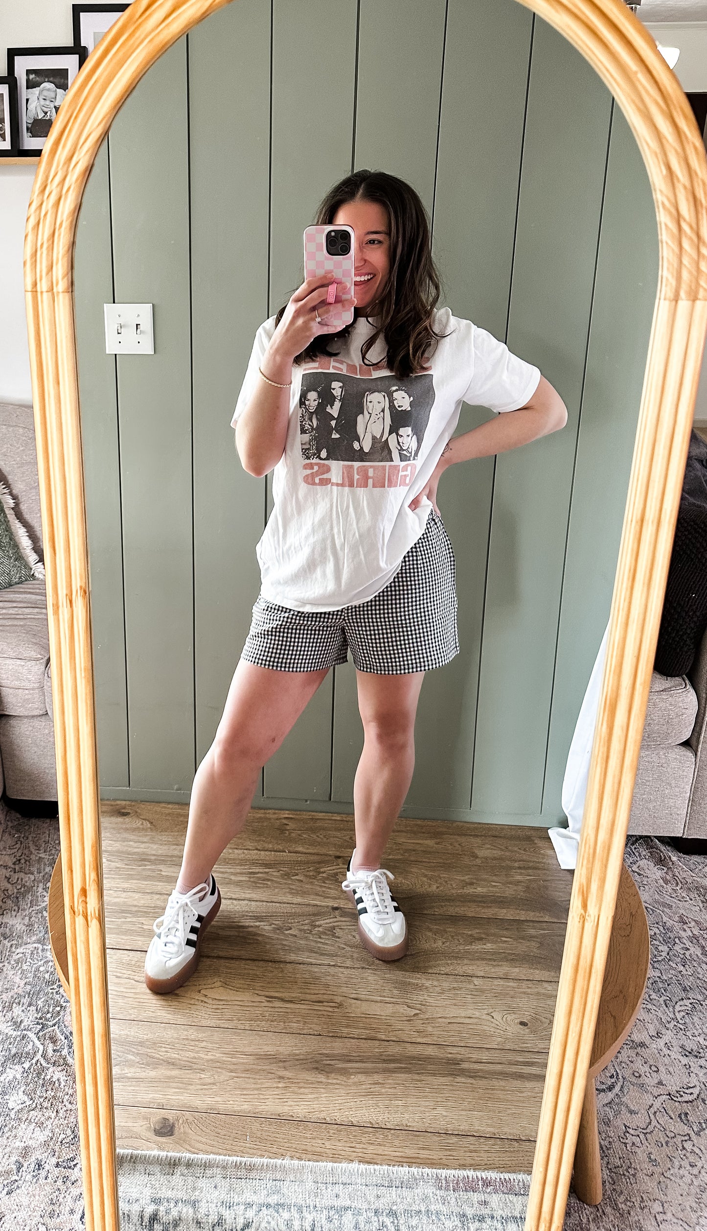 Gingham Pattern Relaxed Fit Shorts