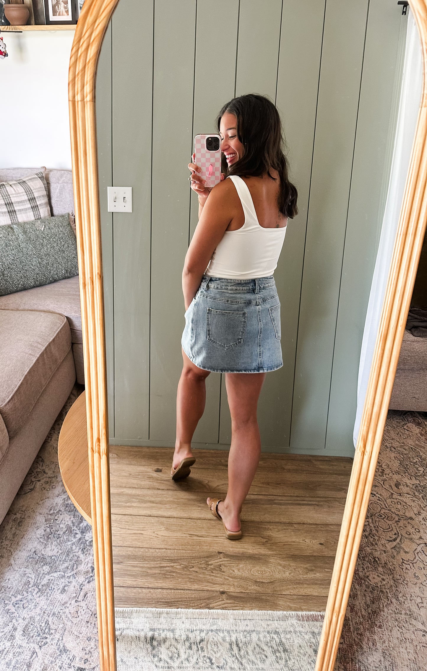 Sadie Mid Rise Denim Skort