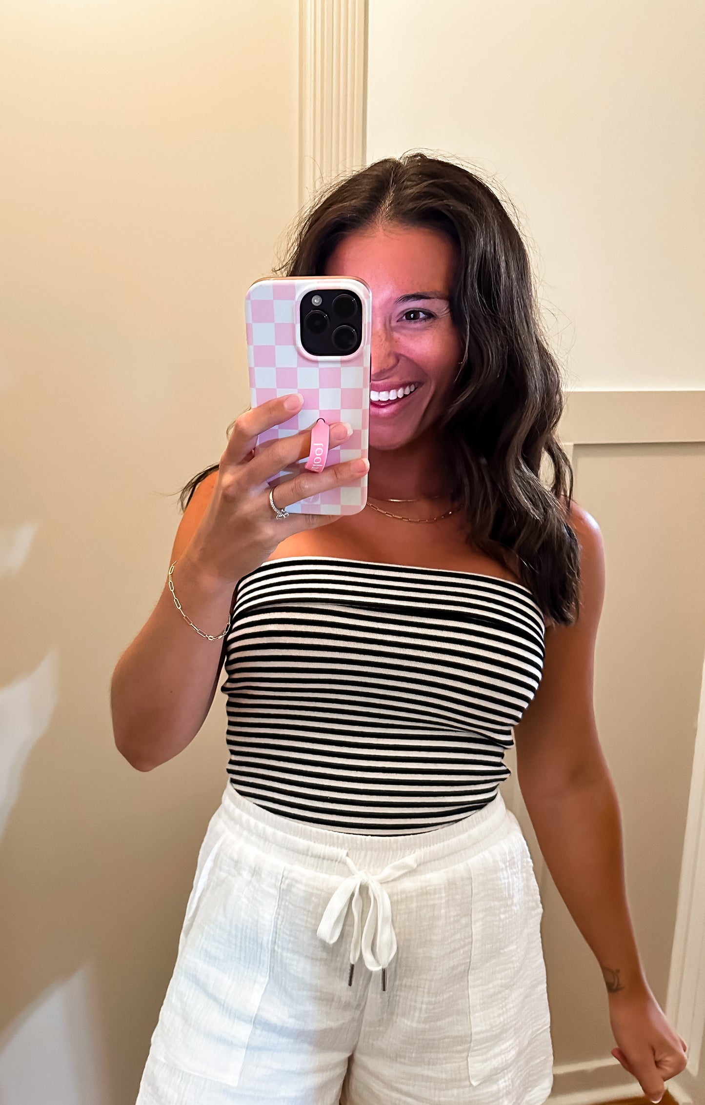 Juniper Stripe Strapless Top