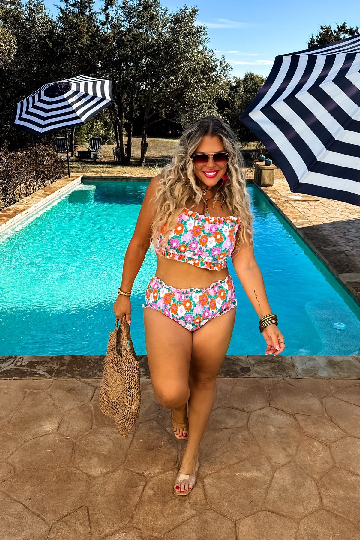 Ready to ship- AMALFI BLOOMS SWIM SET