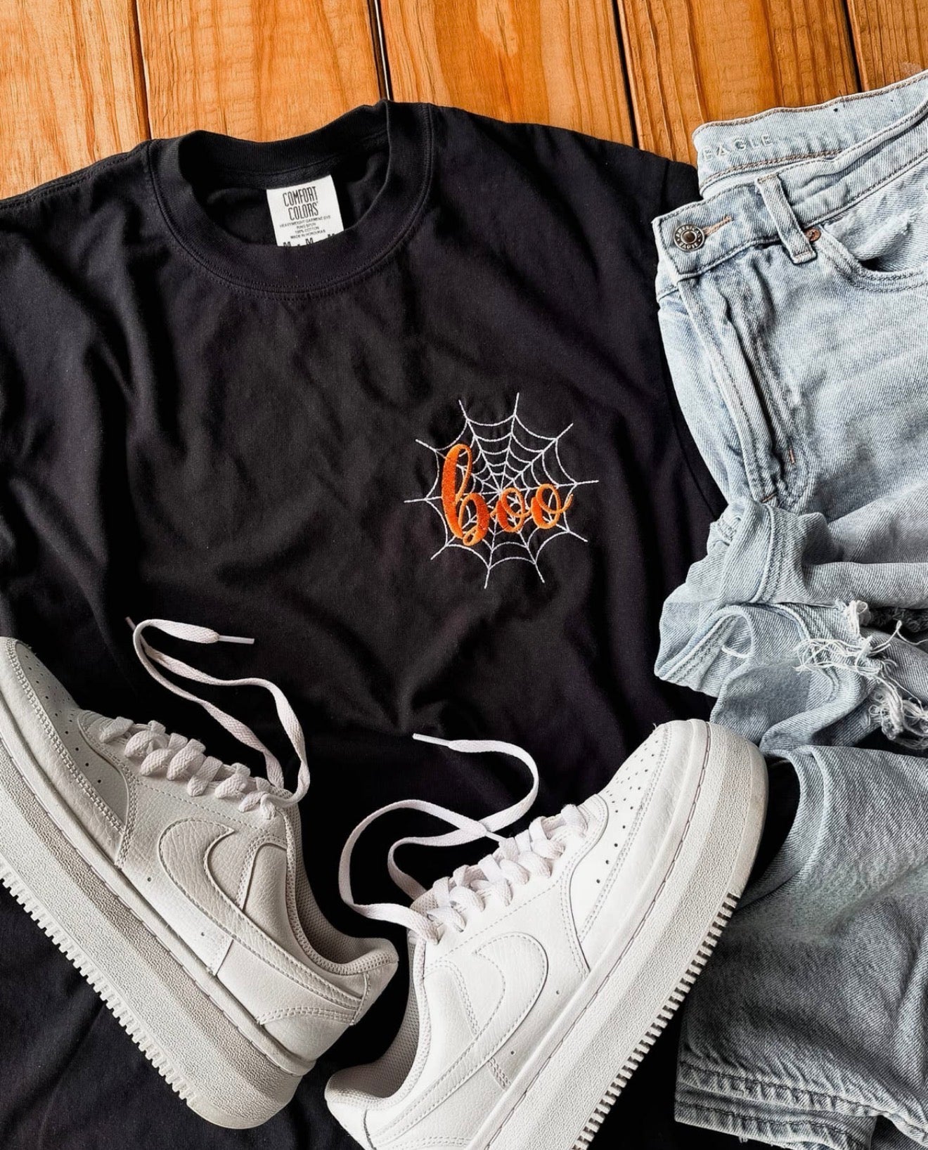 PRE-ORDER Spider Web Boo Embroidered Tee