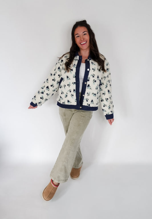 Flora Floral Button Down Jacket