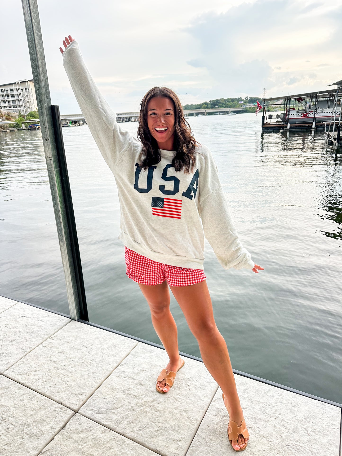 USA & The America Flag Oversized Sweatshirt
