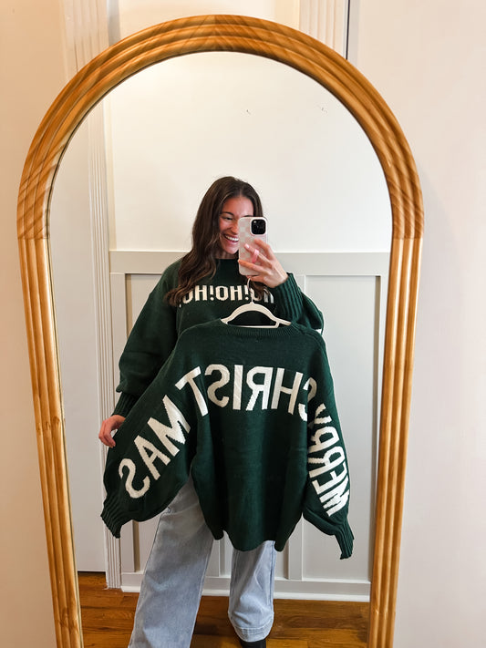 Green Ho! Ho! Ho! Merry Christmas Sweater