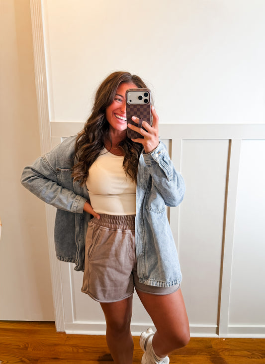 Mocha Mineral Washed Terry Short