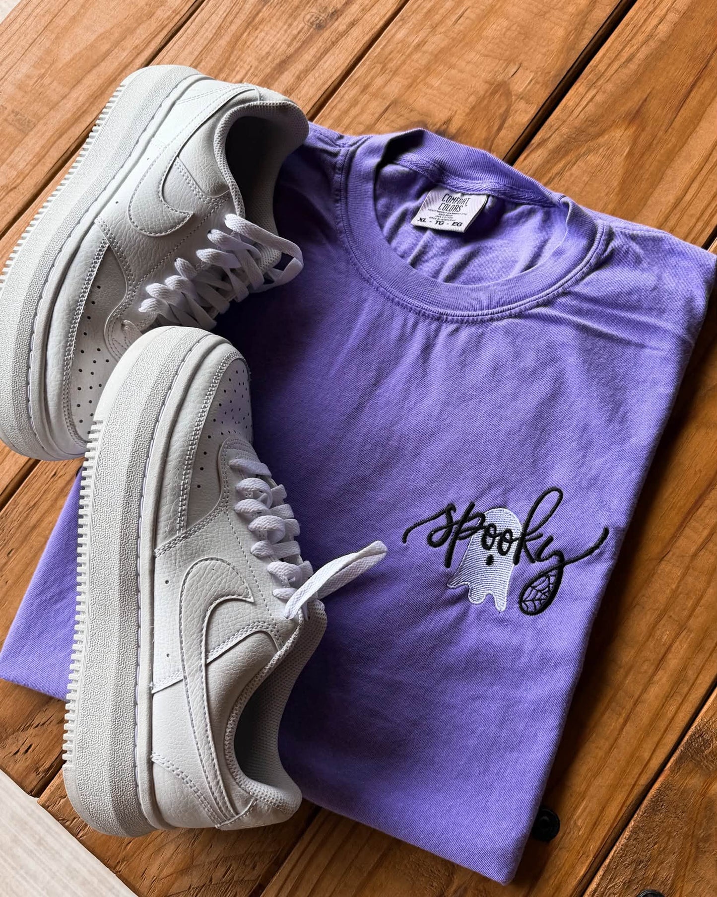 PRE-ORDER Spooky Ghost Embroidered Comfort Colors Tee