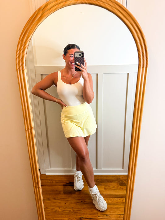 White Pearl V Yoga Tank