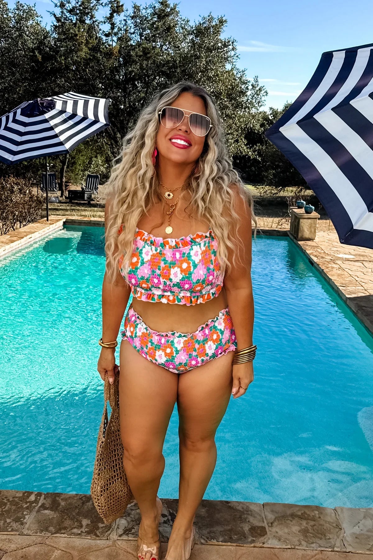 Ready to ship- AMALFI BLOOMS SWIM SET