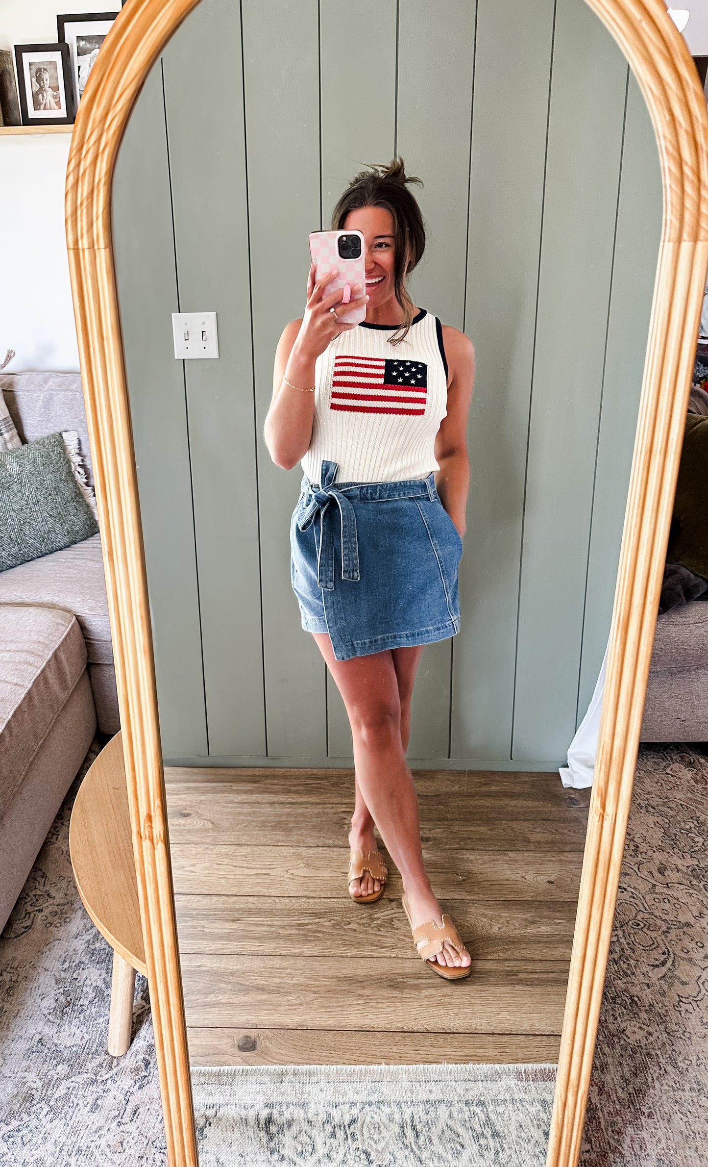 USA Flag Ribbed Knit Tank