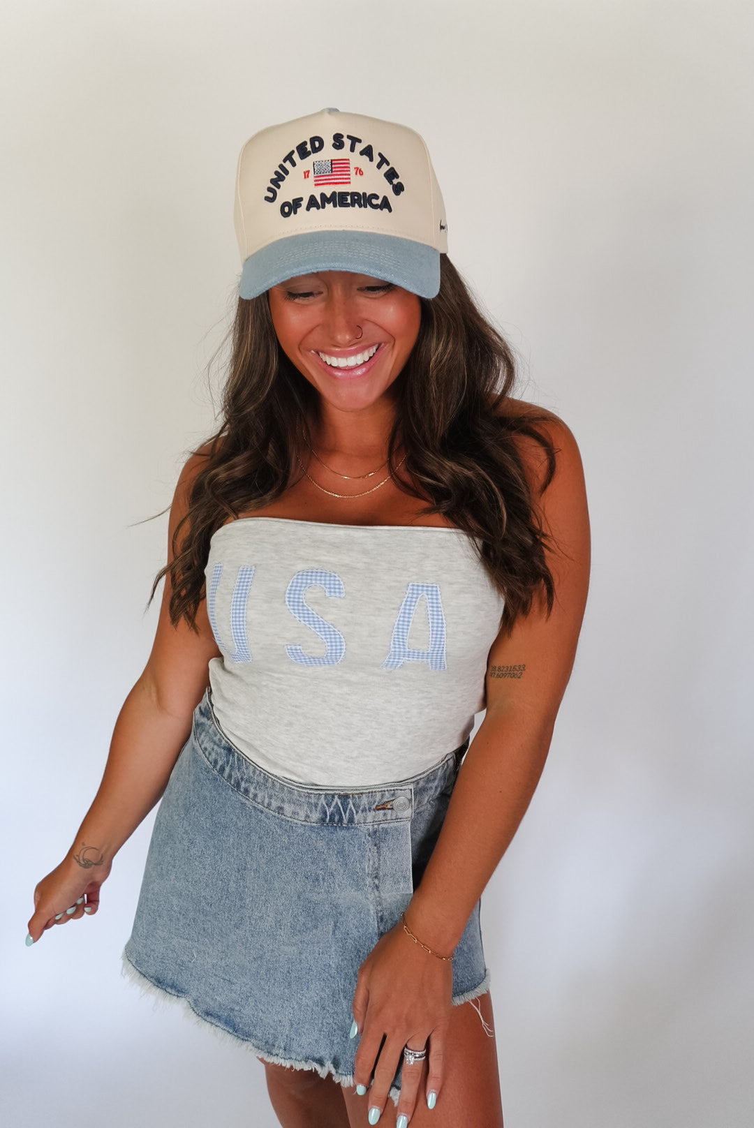 United States of America - Denim Blue Vintage Trucker Hat