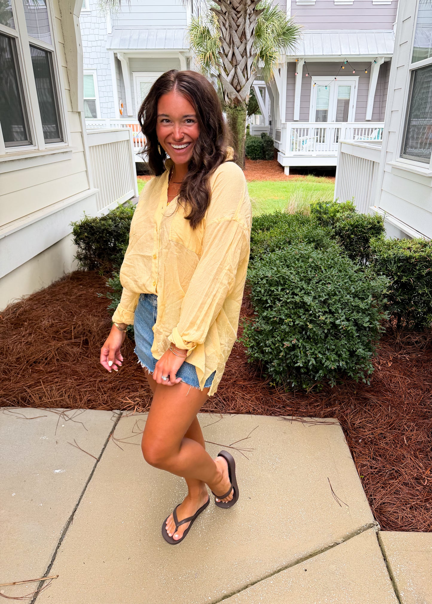 Butter Yellow Basic Button Down