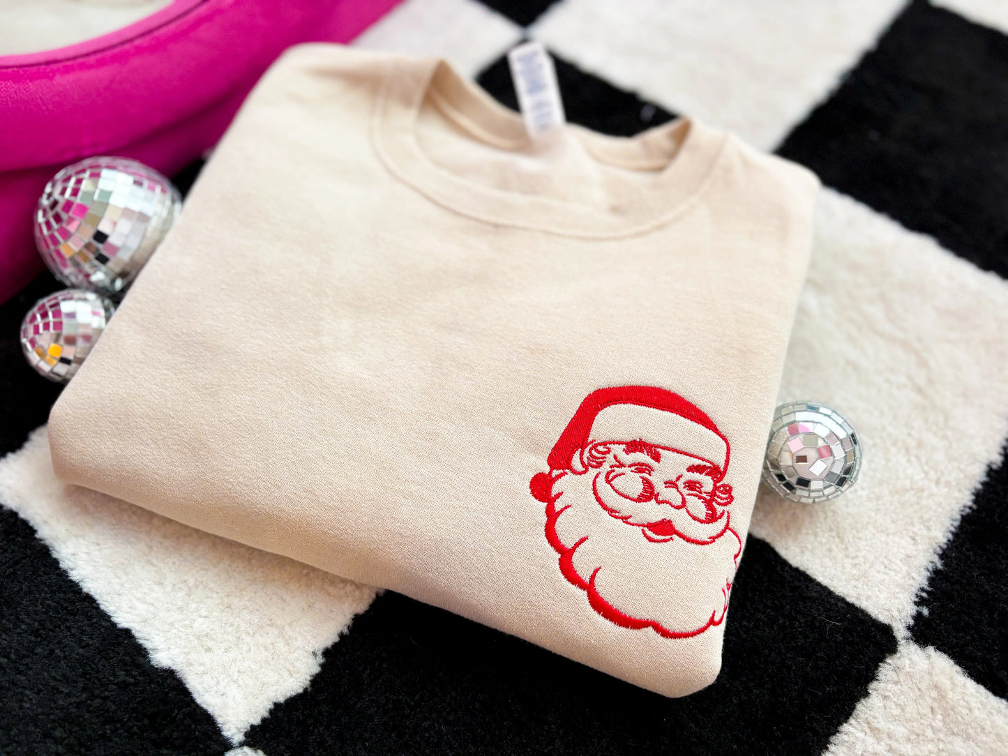 PRE-ORDER Retro Santa Embroidered Crewneck