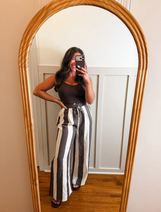 Halle Stripe Wide Leg Trouser