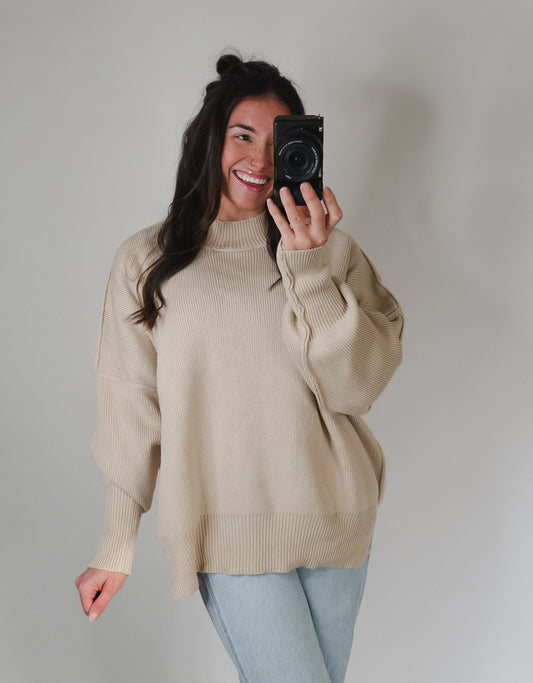 Sand Beige Relax Fit Sweater