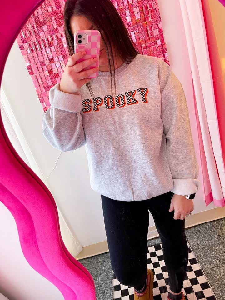 Spooky Checkered Crewneck