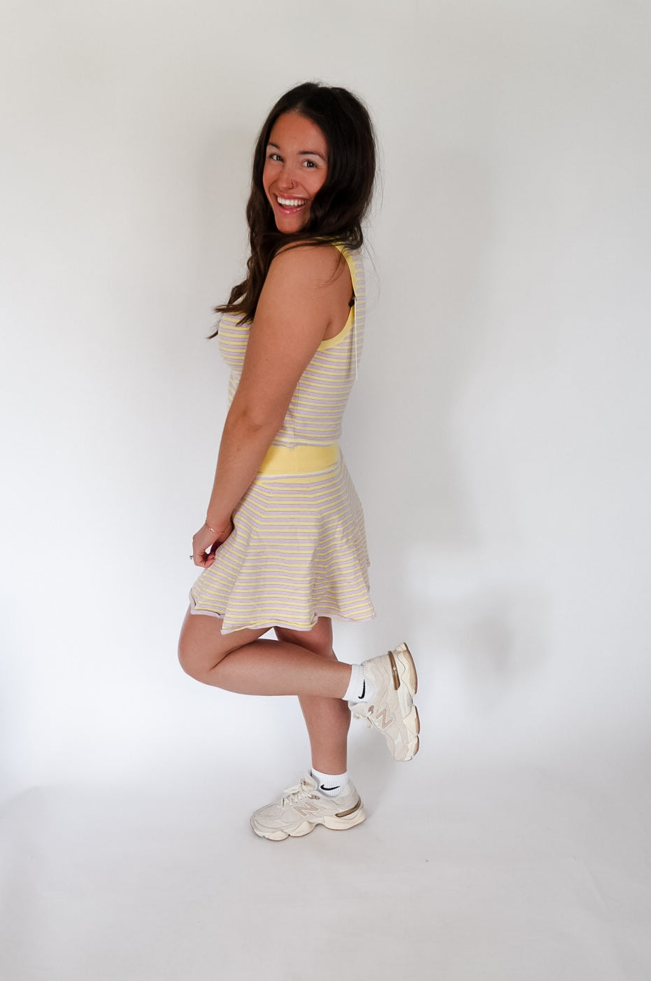 Purple lemonade stripe flare Skort