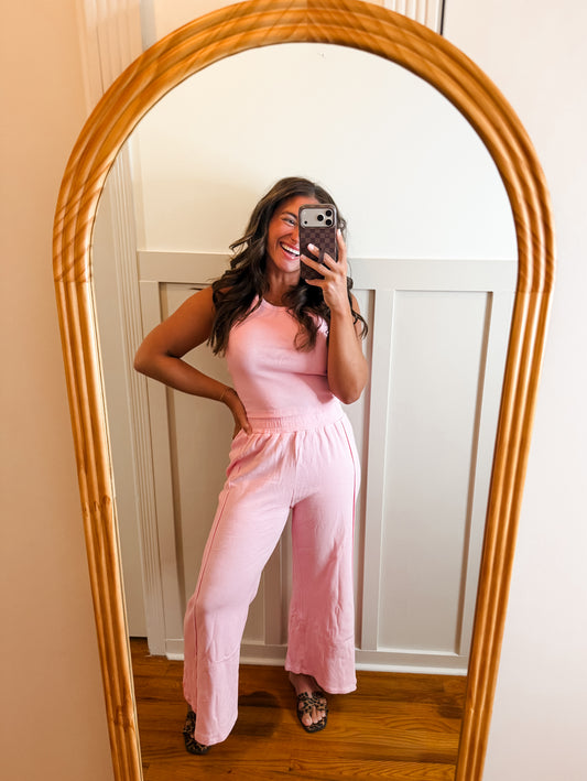 Ballet Pink Tank and Palazzo Pants Set