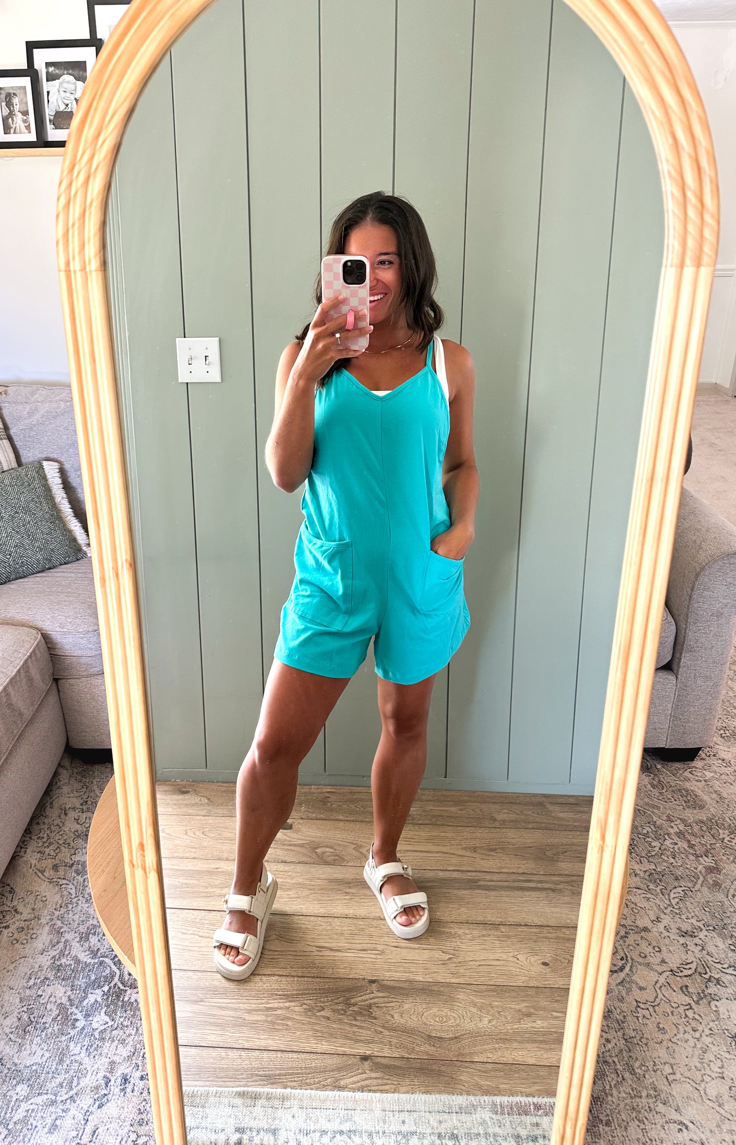 Lyric Cotton Romper Mint