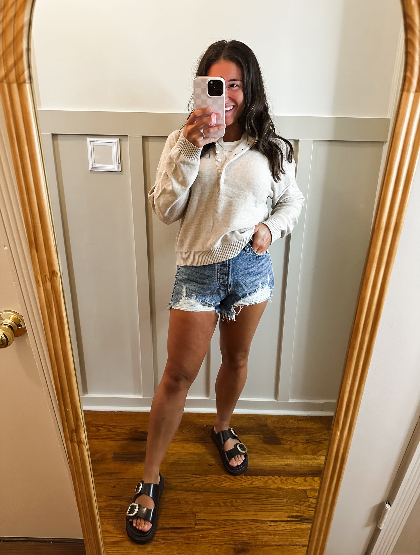 Maisie Henley Button Up Sweater