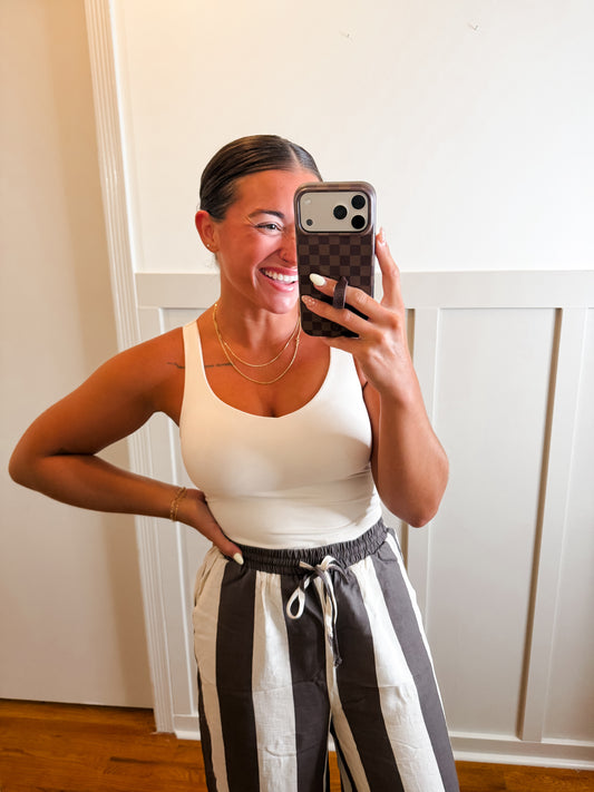 White Pearl V Yoga Tank