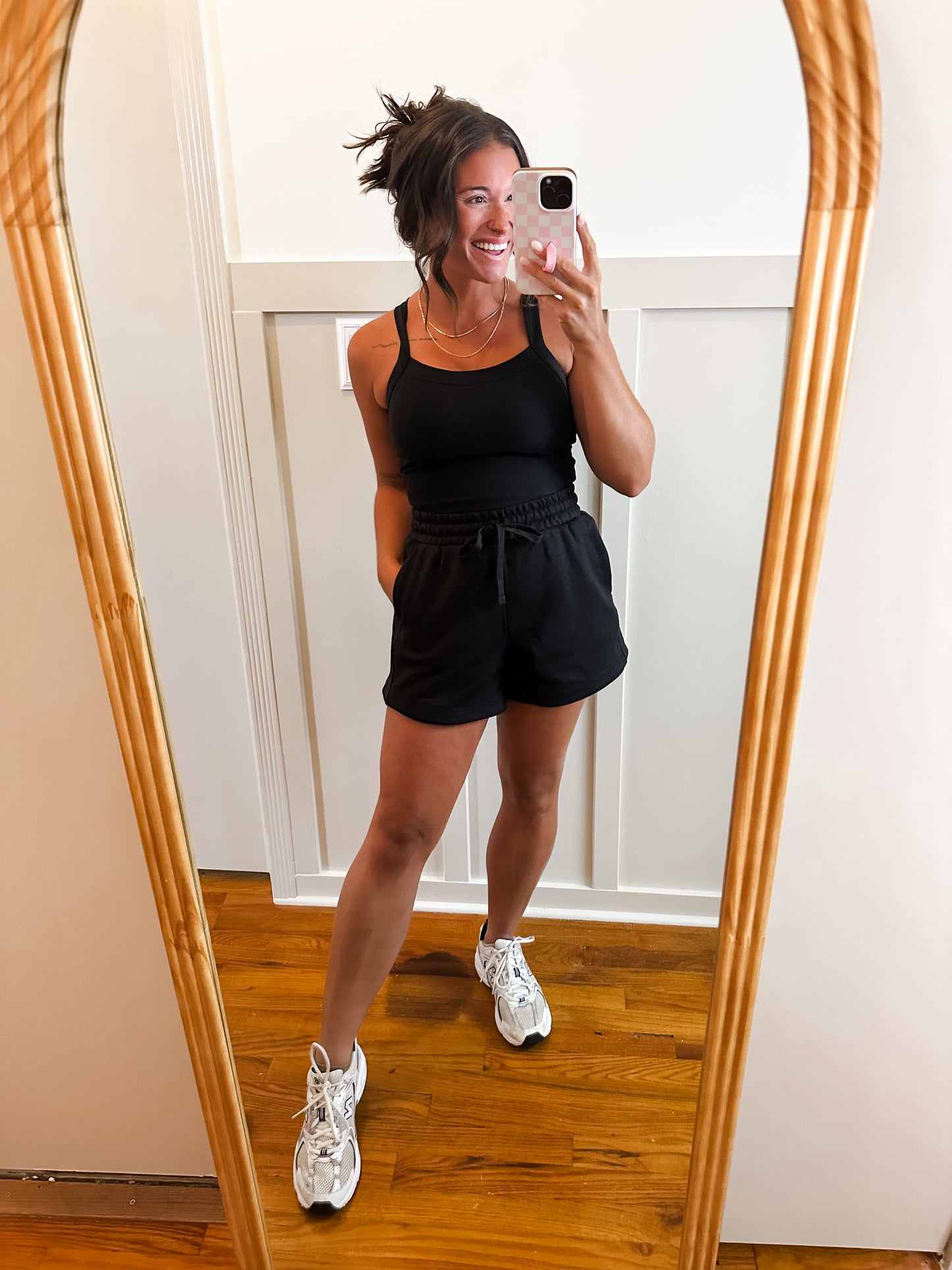 Callie Black Rib Racerback Tank