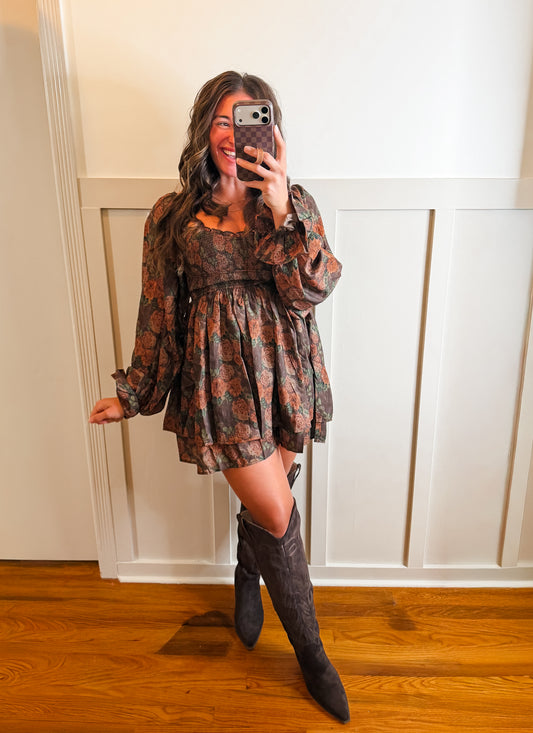 Florence Floral Print Tiered Romper
