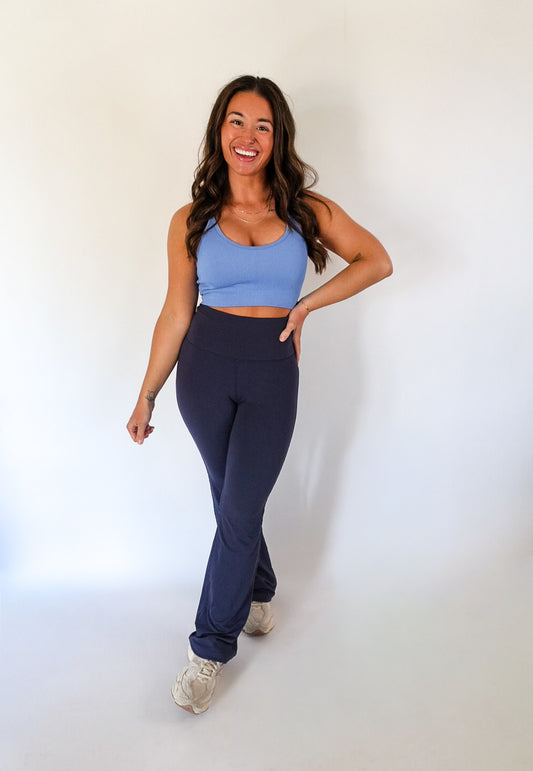 Navy Flared Yoga Pants
