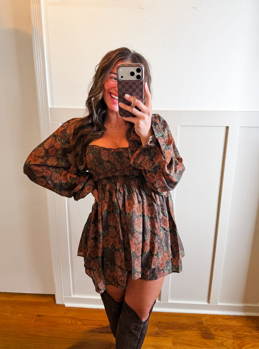 Florence Floral Print Tiered Romper