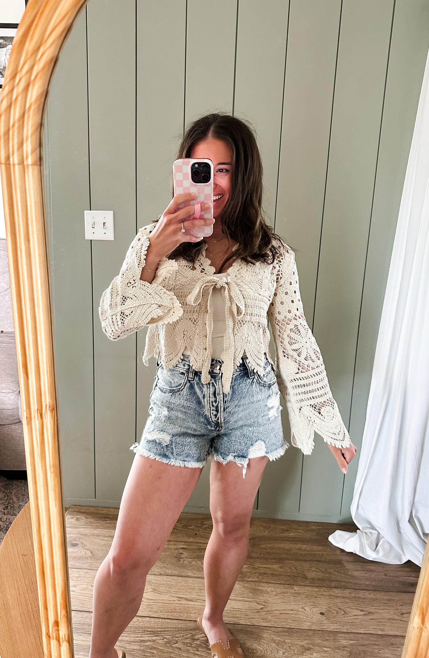 Frayed Hem Denim Shorts
