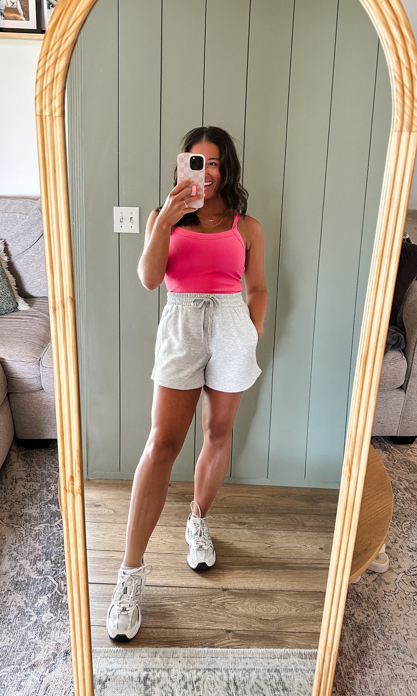 Callie Pink Rib Racerback Tank