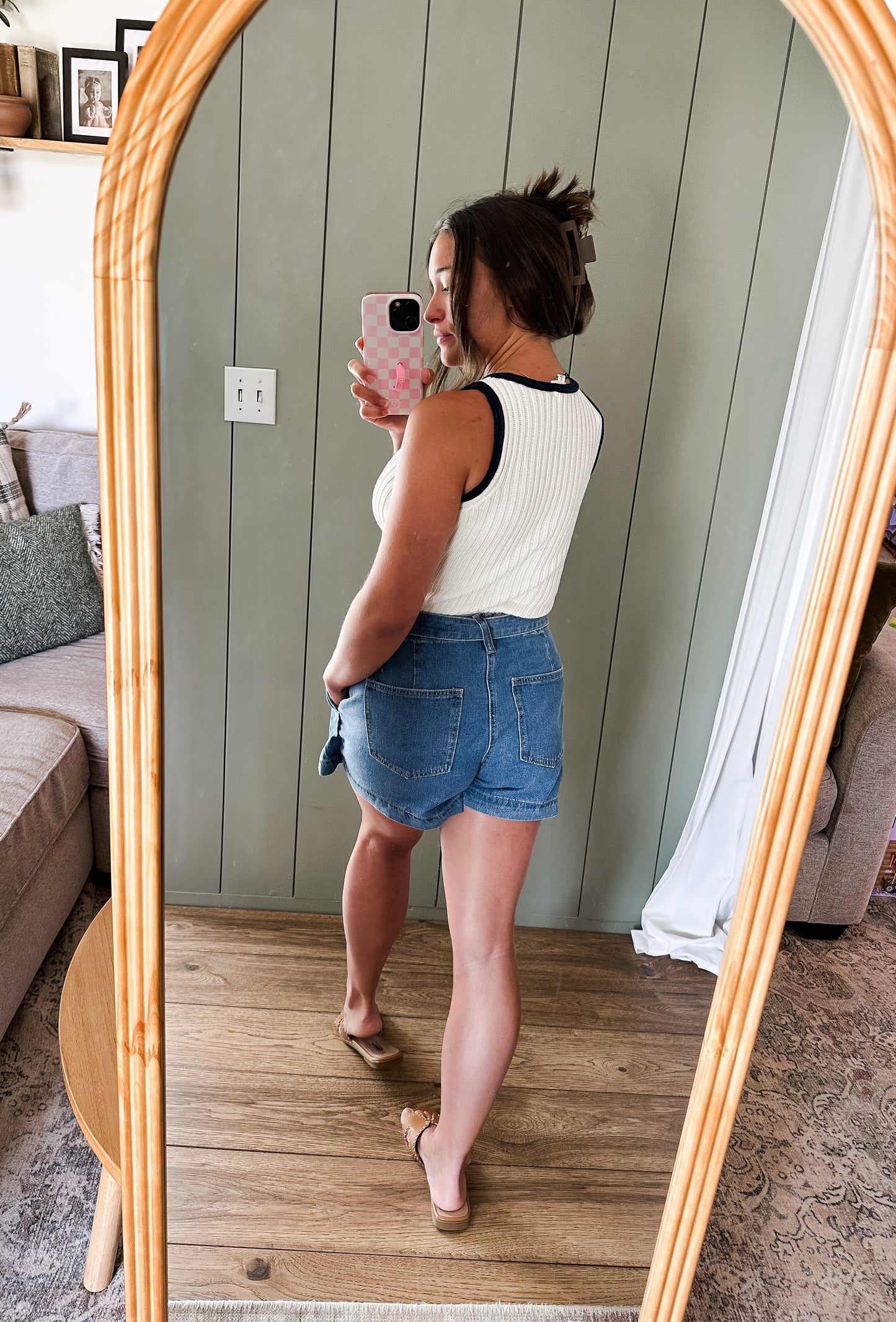 Remi Belted Denim Skort