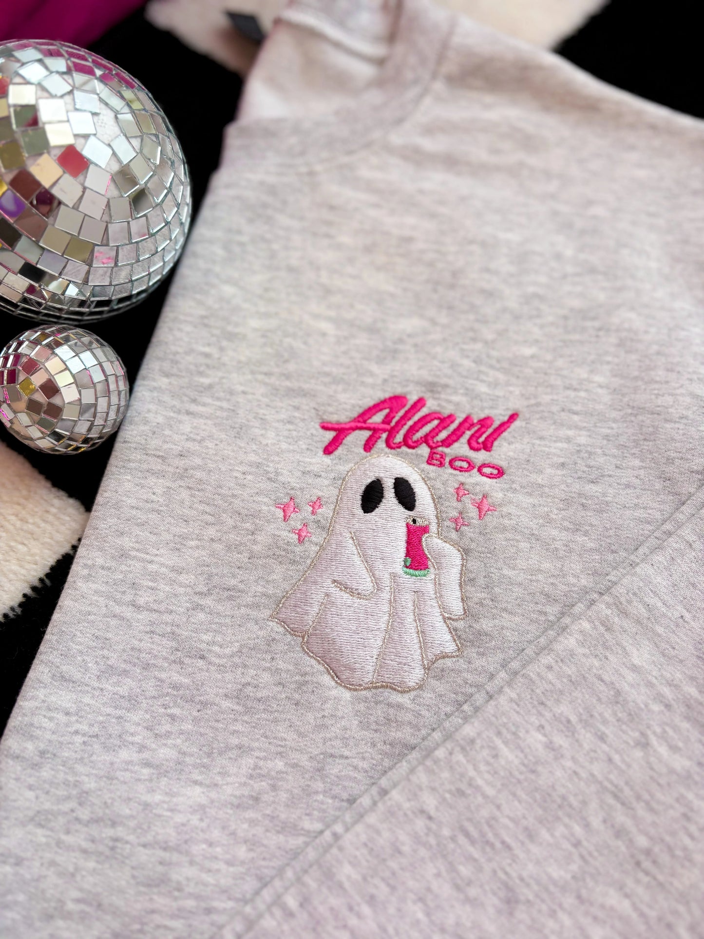 Energy Drink Boo Embroidered Crewneck