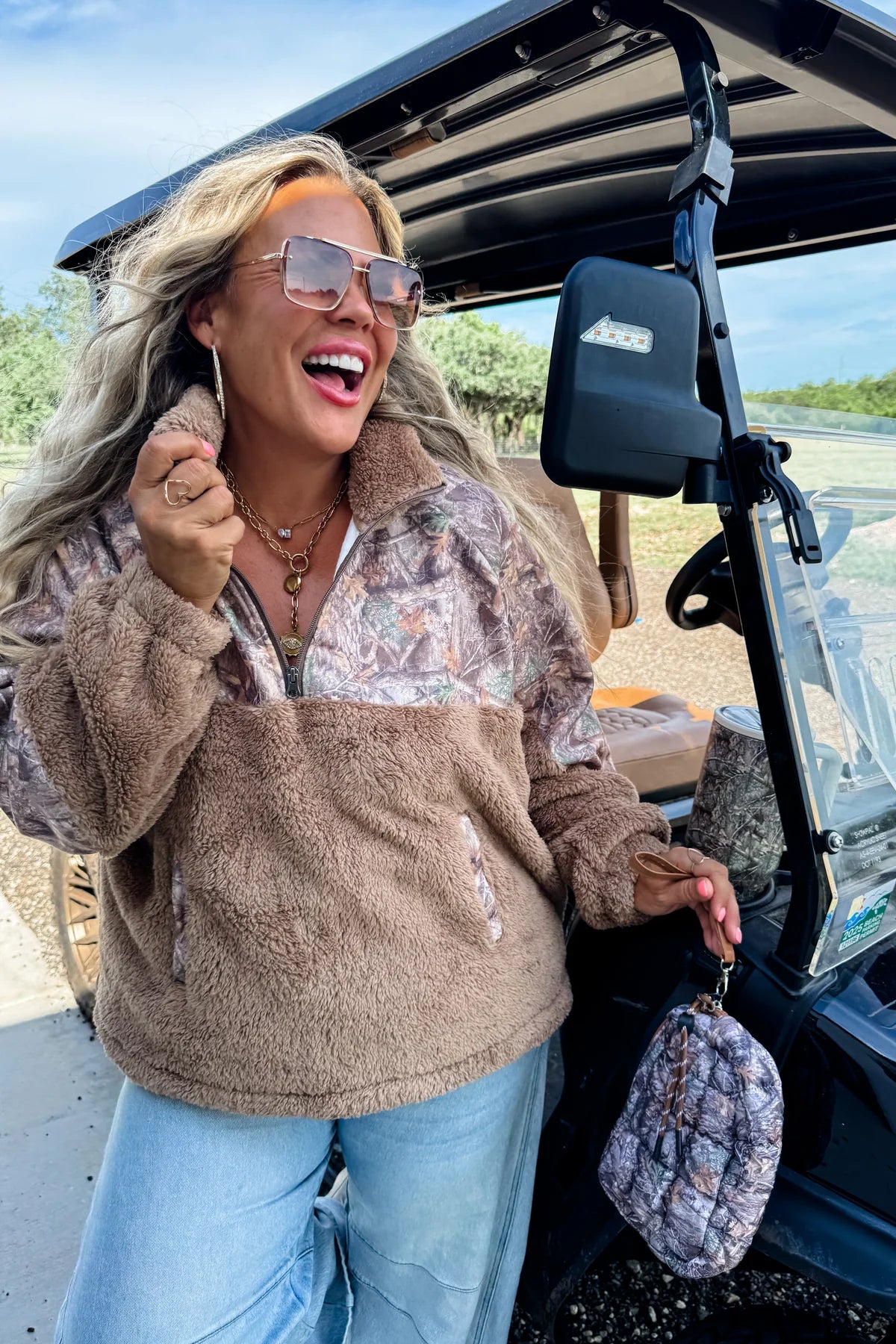 PREORDER- CAMO SHERPA PULLOVER