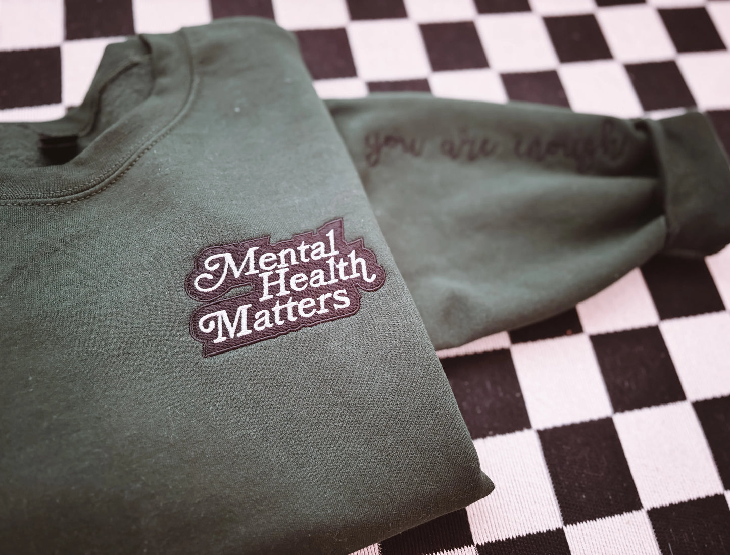 Mental Health Matters Embroidered Crewneck