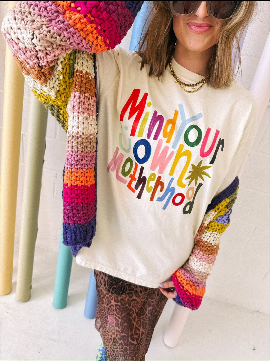 MIND YOUR OWN MOTHERHOOD GRAPHIC TEE- IVORY