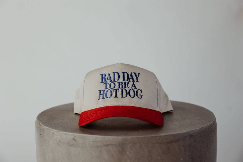 Bad Day to Be a Hot Dog Vintage Embroidered Trucker Hat