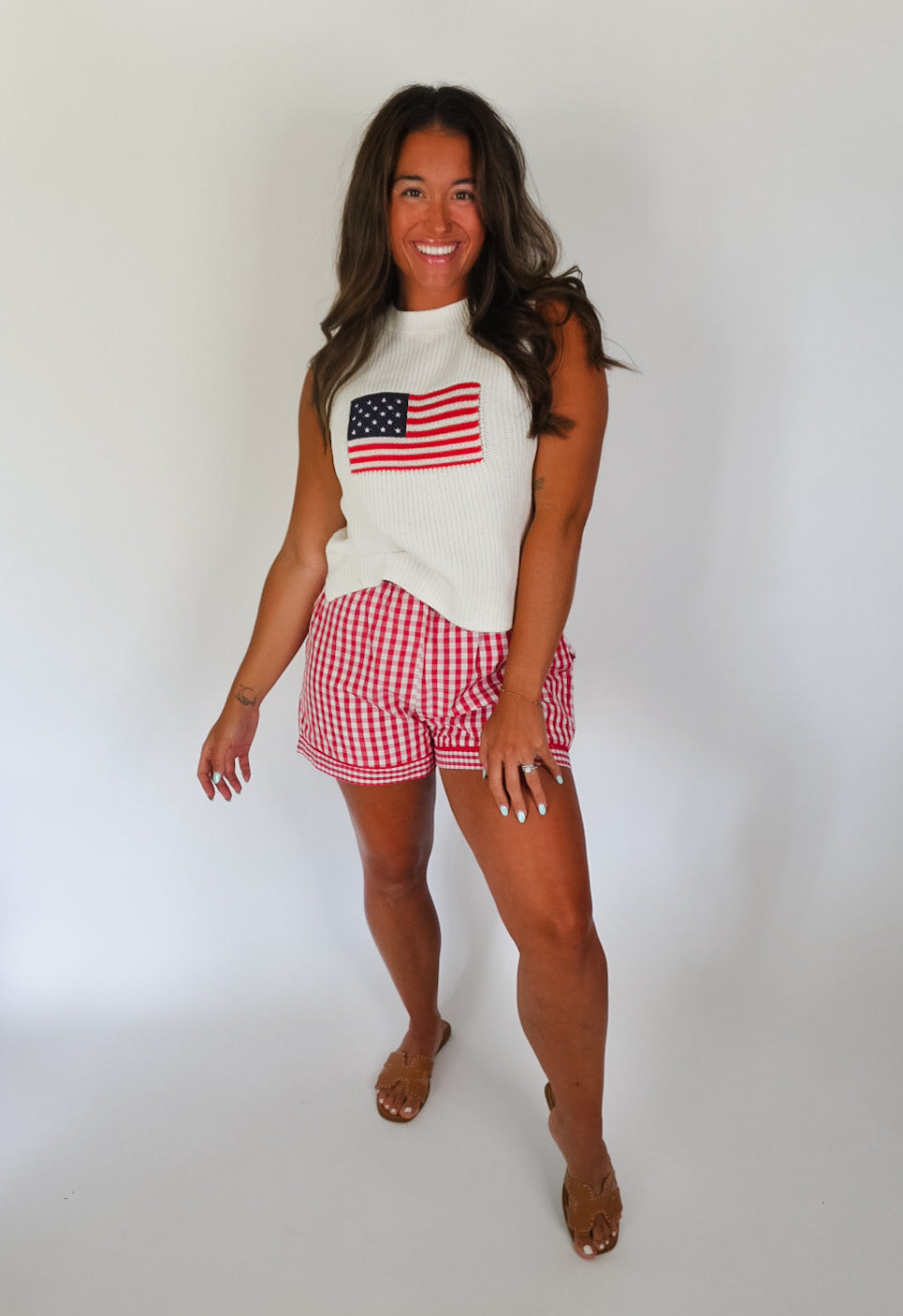 Lola Red Gingham Shorts