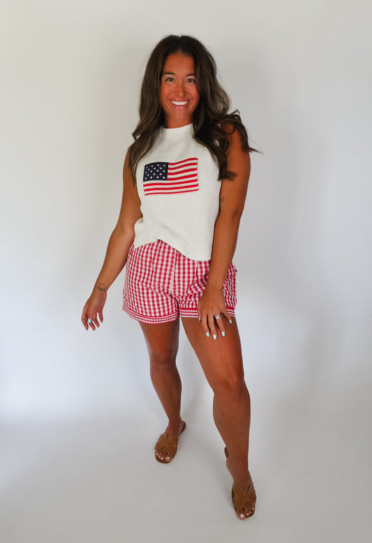 Flag Print Knitted Tank