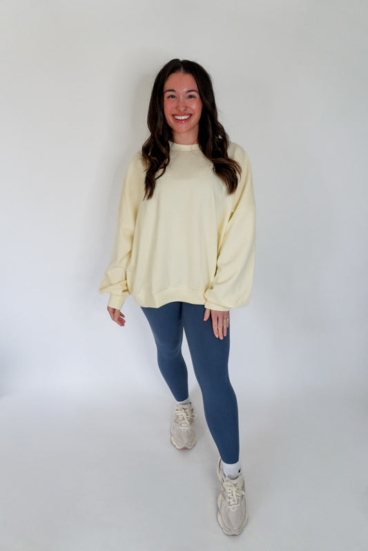 Oversized Butter Yellow Scuba Sweatshirt