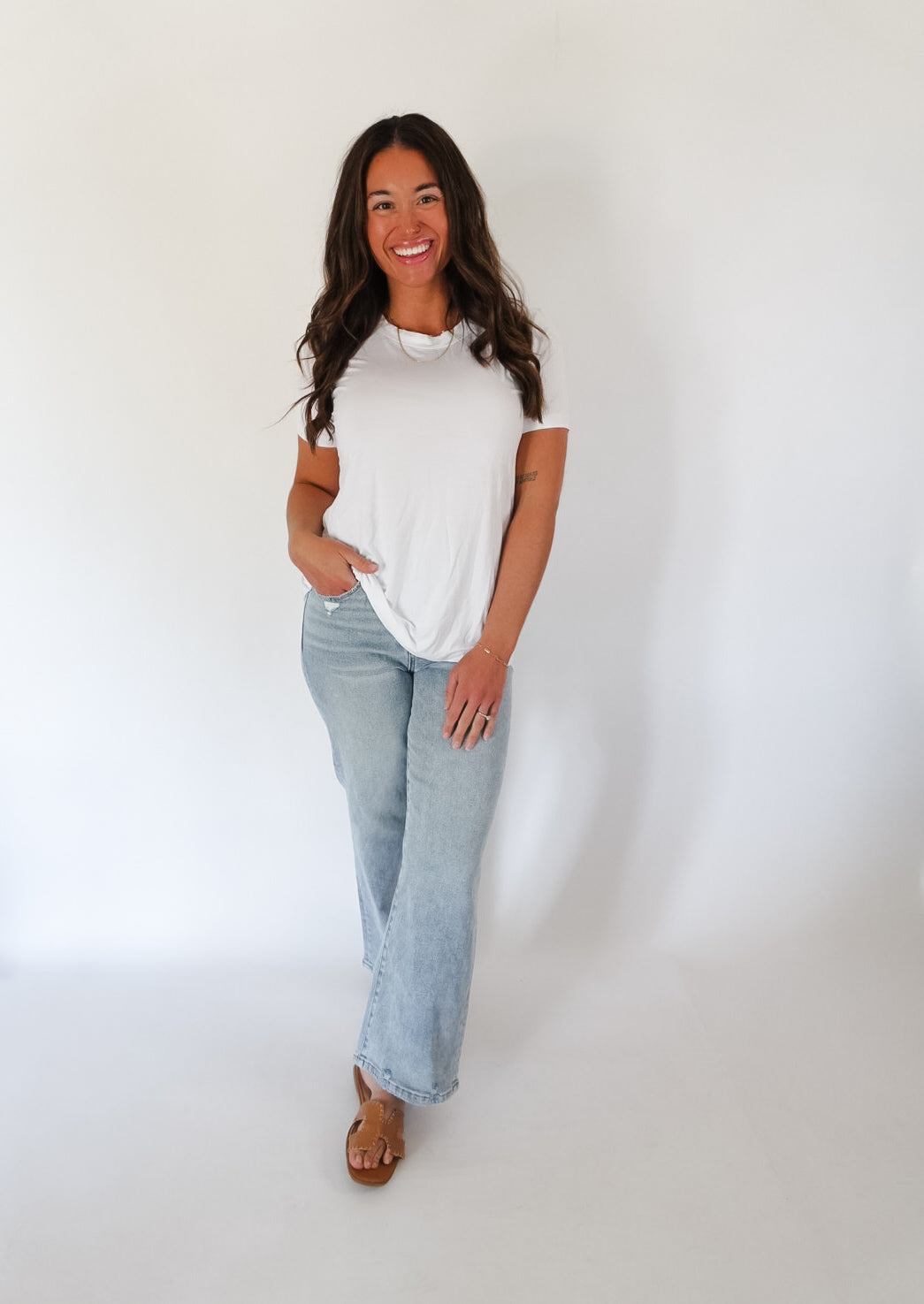 White Modal Short Sleeve Tee