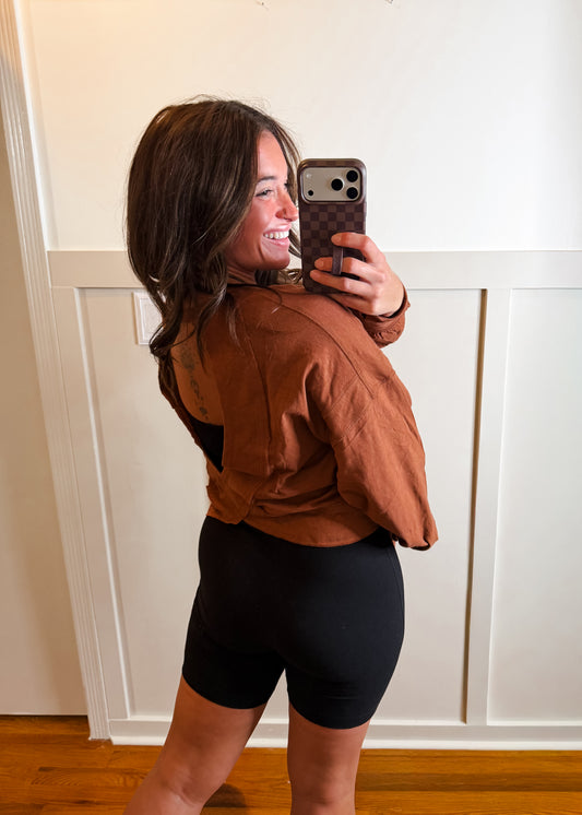 Chestnut Open Back Long Sleeve