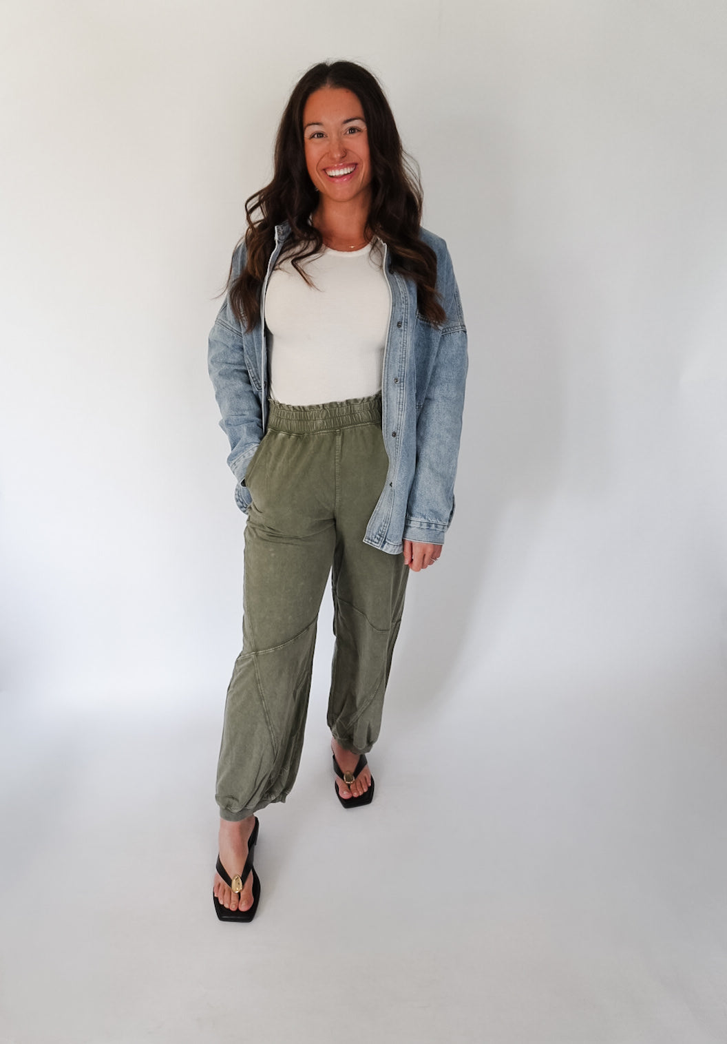 Olive Mineral Wash Terry Butter Jogger