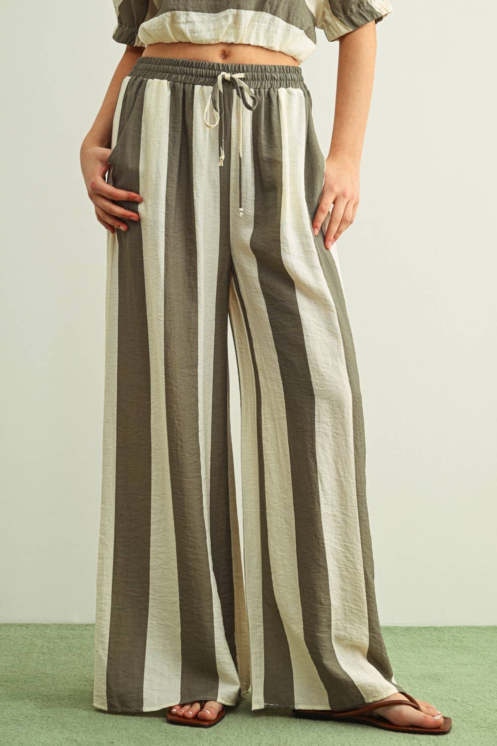 Halle Stripe Wide Leg Trouser