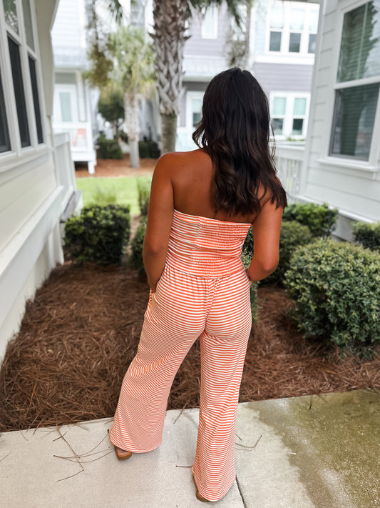 Nora Stripe Tube Top & Wide Leg Pants Set