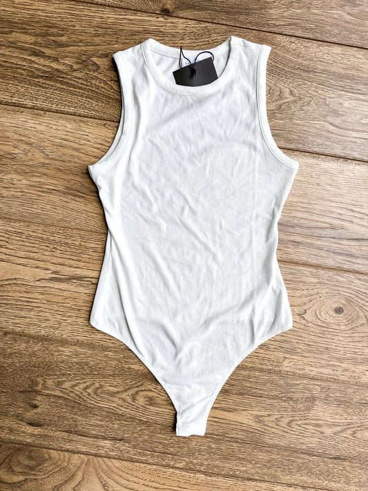 White Round Neck Sleeveless Bodysuit