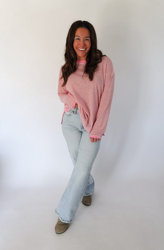 Polo Blue Mica High-Rise Wide leg Raw Hem